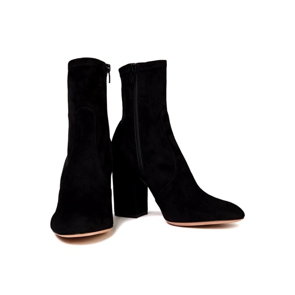 Valentino • Stretch-Suede Sock Boots ankle booties block heeled